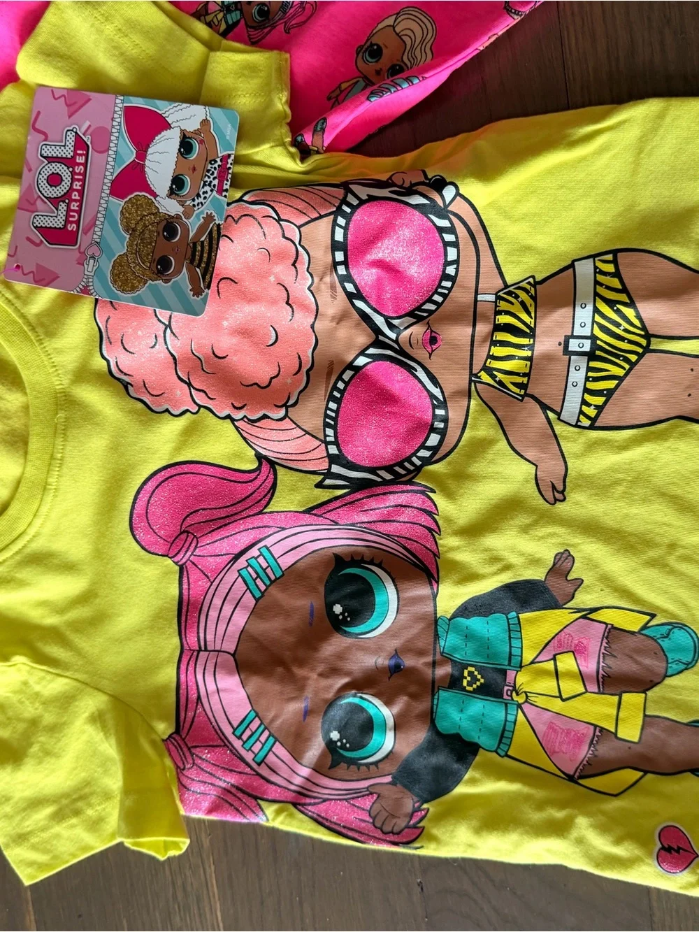 L.O.L. Surprise! Yellow & Hot Pink Doll Graphic Tee Set
